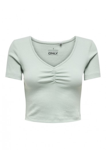 ONLBETTY S/S SCALLOP V-NECK CC JRS - ΠΡΑΣΙΝΟ
