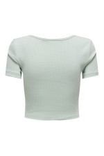 ONLBETTY S/S SCALLOP V-NECK CC JRS - ΠΡΑΣΙΝΟ