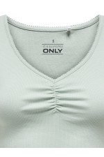 ONLBETTY S/S SCALLOP V-NECK CC JRS - ΠΡΑΣΙΝΟ