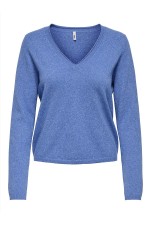 ONLLOYAL LS V-NECK PULLO KNT NOOS - ΜΠΛΕ