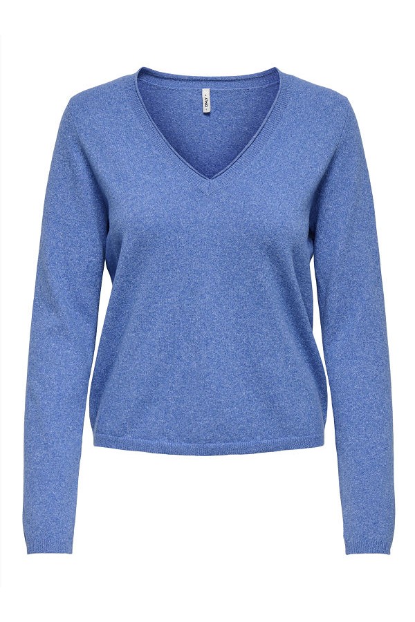 ONLLOYAL LS V-NECK PULLO KNT NOOS - ΜΠΛΕ
