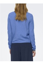 ONLLOYAL LS V-NECK PULLO KNT NOOS - ΜΠΛΕ