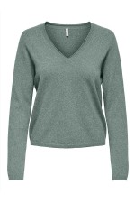 ONLLOYAL LS V-NECK PULLO KNT NOOS - ΠΡΑΣΙΝΟ