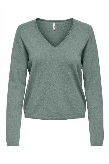 ONLLOYAL LS V-NECK PULLO KNT NOOS - ΠΡΑΣΙΝΟ