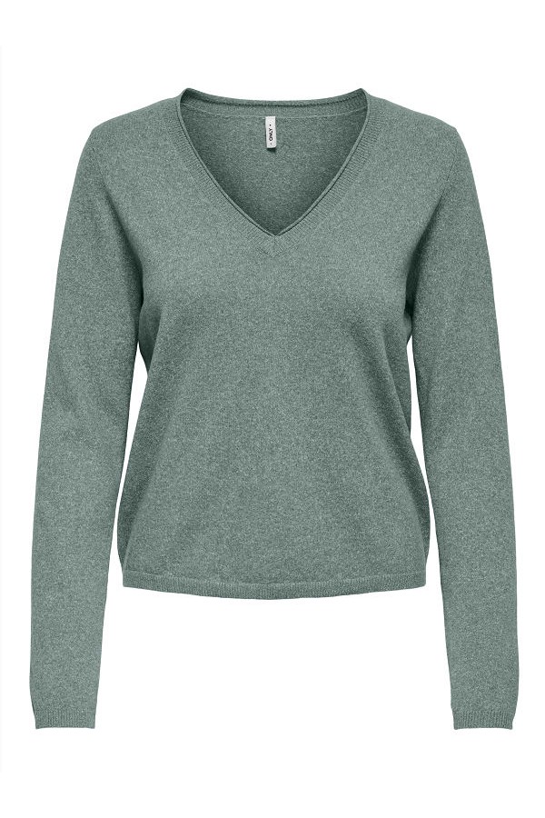 ONLLOYAL LS V-NECK PULLO KNT NOOS - ΠΡΑΣΙΝΟ