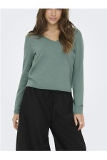 ONLLOYAL LS V-NECK PULLO KNT NOOS - ΠΡΑΣΙΝΟ
