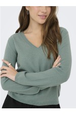 ONLLOYAL LS V-NECK PULLO KNT NOOS - ΠΡΑΣΙΝΟ