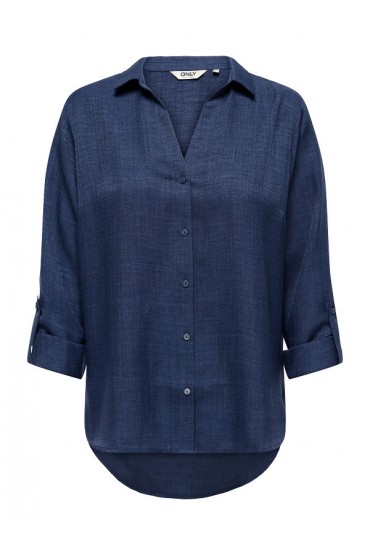 ONLRILLO MELLI LS REG SHIRT WVN - ΜΠΛΕ