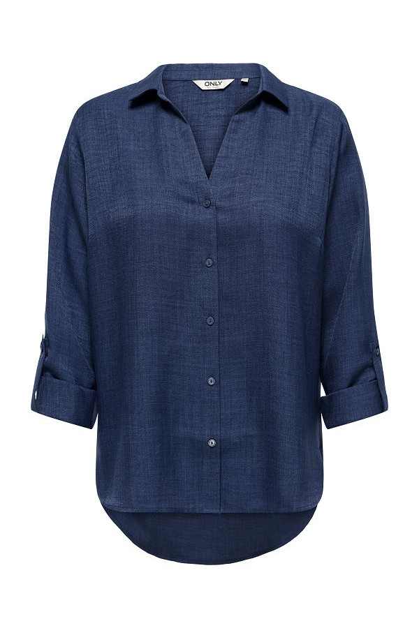 ONLRILLO MELLI LS REG SHIRT WVN - ΜΠΛΕ