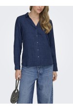 ONLRILLO MELLI LS REG SHIRT WVN - ΜΠΛΕ