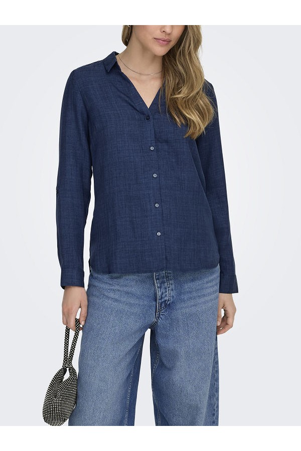 ONLRILLO MELLI LS REG SHIRT WVN - ΜΠΛΕ