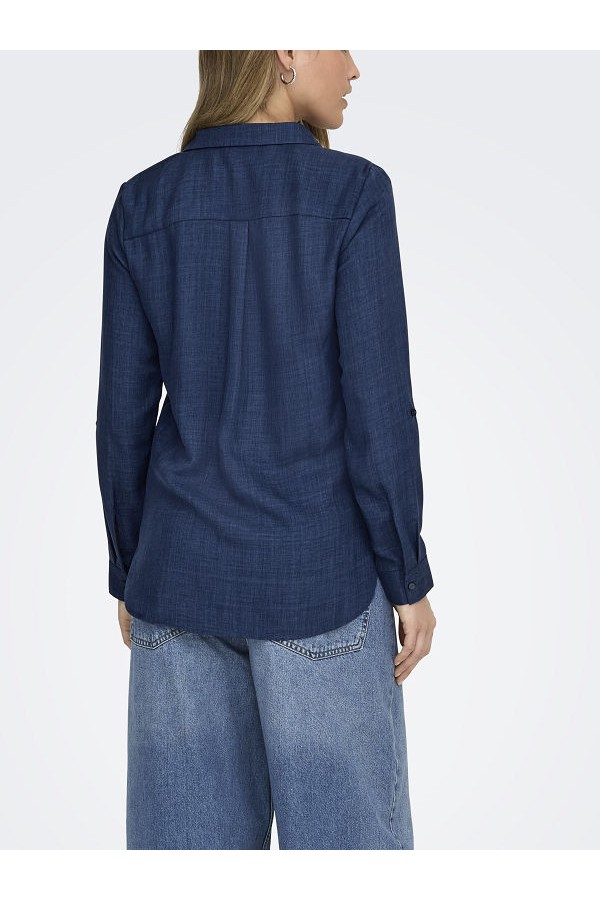 ONLRILLO MELLI LS REG SHIRT WVN - ΜΠΛΕ