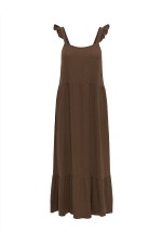 ONLTHYRA MAY S/L LONG DRESS WVN EX - ΚΑΦΕ
