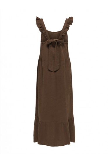 ONLTHYRA MAY S/L LONG DRESS WVN EX - ΚΑΦΕ
