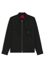 ELACK shirt with zip closure - ΜΑΥΡΟ