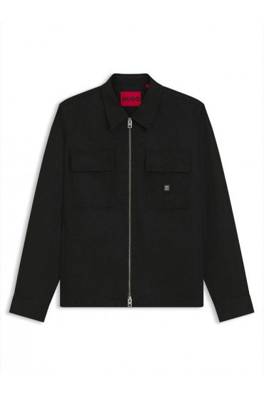 ELACK shirt with zip closure - ΜΑΥΡΟ