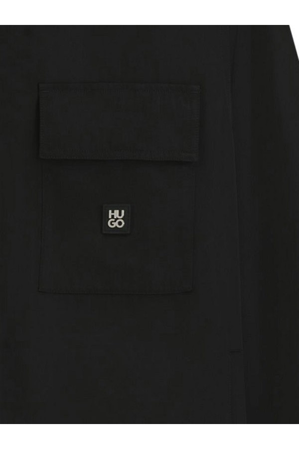 ELACK shirt with zip closure - ΜΑΥΡΟ