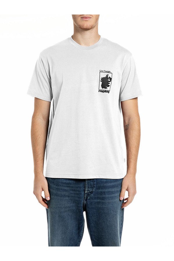REPLAY T-SHIRT MENS - ΛΕΥΚΟ