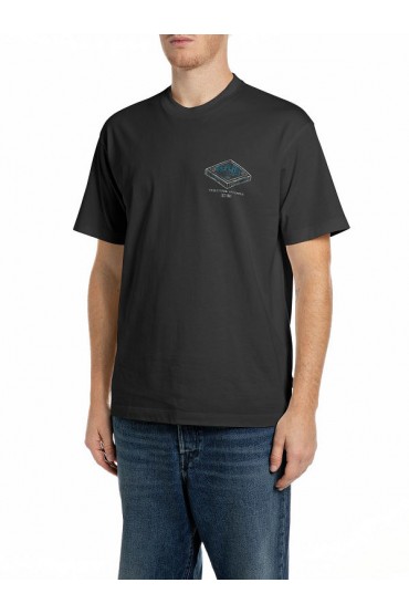 REPLAY T-SHIRT MENS - ΜΑΥΡΟ