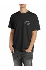 REPLAY T-SHIRT MENS - ΜΑΥΡΟ