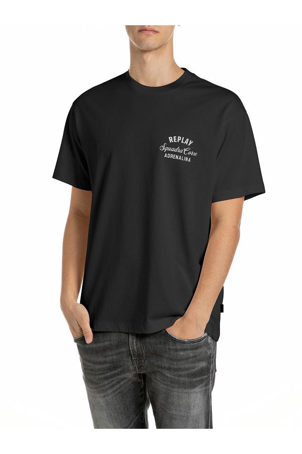 REPLAY T-SHIRT MENS - ΜΑΥΡΟ