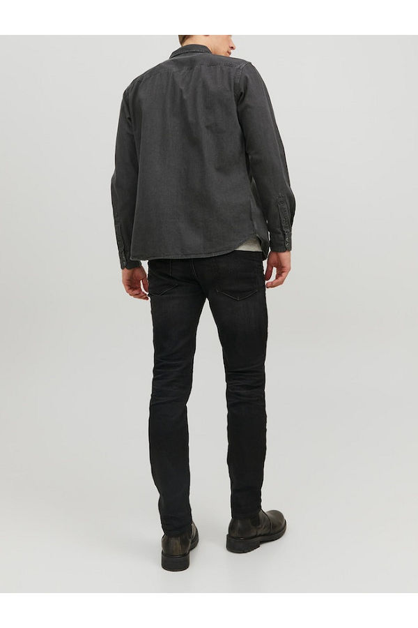 JJESHERIDAN SHIRT L/S NOOS - ΜΑΥΡΟ