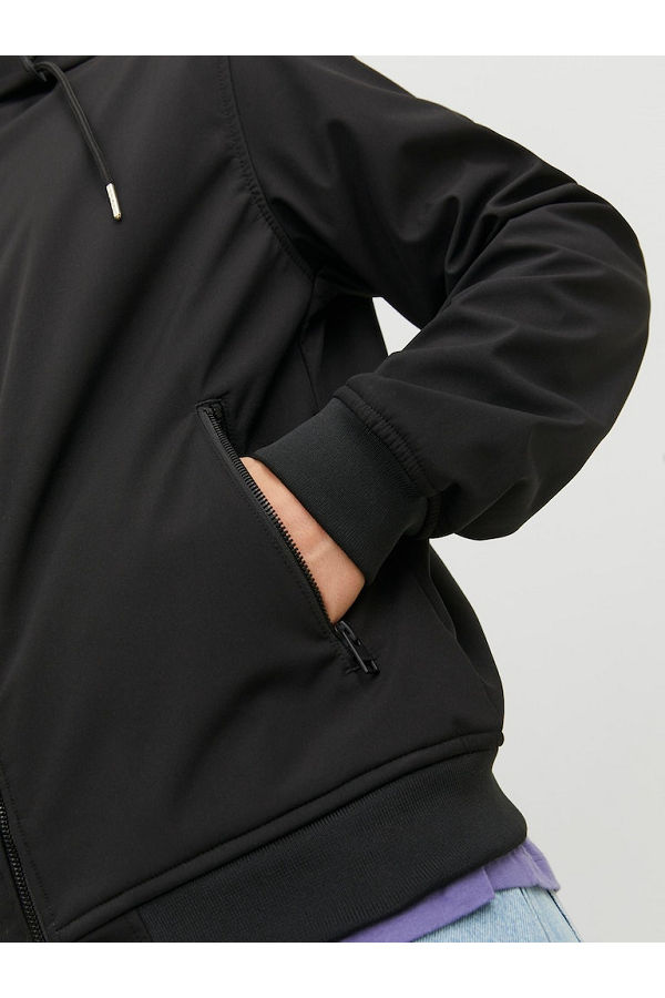 JJEBASIC SOFTSHELL HOOD NOOS - ΜΑΥΡΟ