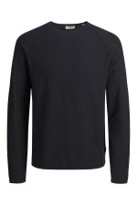 JREBNOAH KNIT CREW NECK - ΜΑΥΡΟ