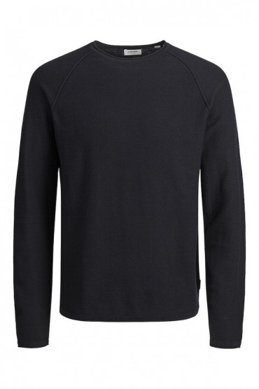 JREBNOAH KNIT CREW NECK - ΜΑΥΡΟ