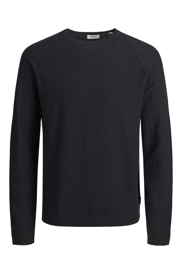 JREBNOAH KNIT CREW NECK - ΜΑΥΡΟ