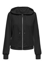 ONLREBEL L/S ZIP STRING HOOD CC - ΜΑΥΡΟ