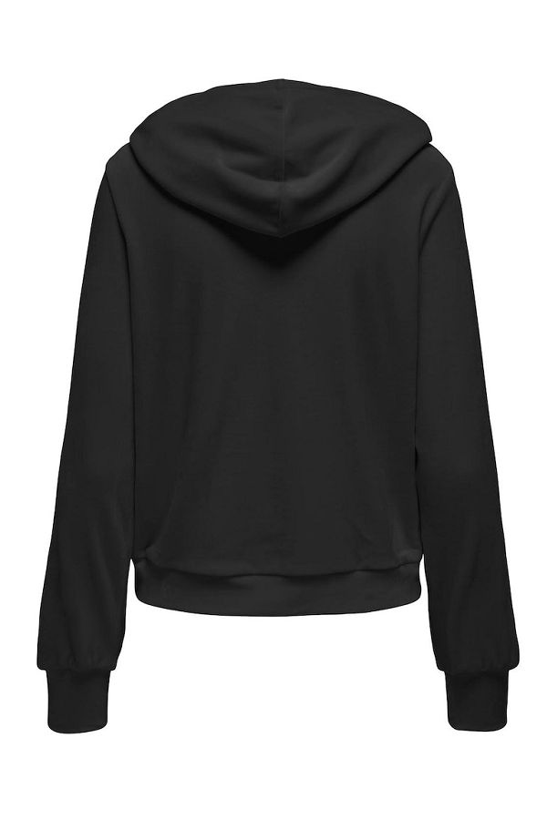 ONLREBEL L/S ZIP STRING HOOD CC - ΜΑΥΡΟ