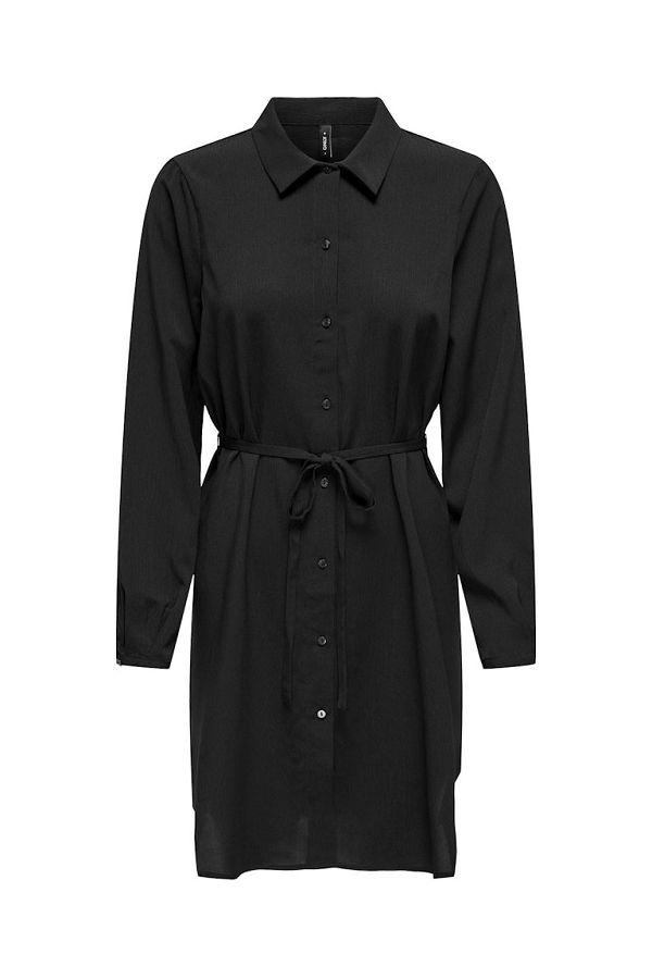 ONLNOVA LIFE ELITE L/S SHIRT DRESS SOLID - ΜΑΥΡΟ