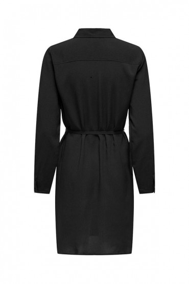 ONLNOVA LIFE ELITE L/S SHIRT DRESS SOLID - ΜΑΥΡΟ