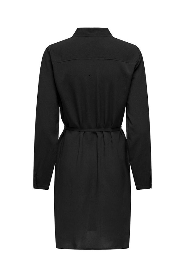 ONLNOVA LIFE ELITE L/S SHIRT DRESS SOLID - ΜΑΥΡΟ