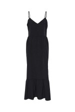 PCSADE STRAP LONG DRESS WVN NOOS BC - ΜΑΥΡΟ