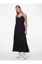 PCSADE STRAP LONG DRESS WVN NOOS BC - ΜΑΥΡΟ