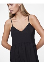 PCSADE STRAP LONG DRESS WVN NOOS BC - ΜΑΥΡΟ