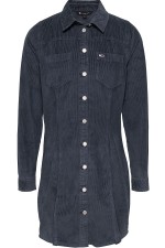 TJW SLIM LS WASHED CORD DRESS - ΜΠΛΕ