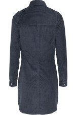 TJW SLIM LS WASHED CORD DRESS - ΜΠΛΕ