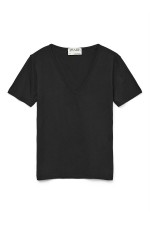 VMPEPPER SS V-NECK T-SHIRT VMA NOOS - ΜΑΥΡΟ