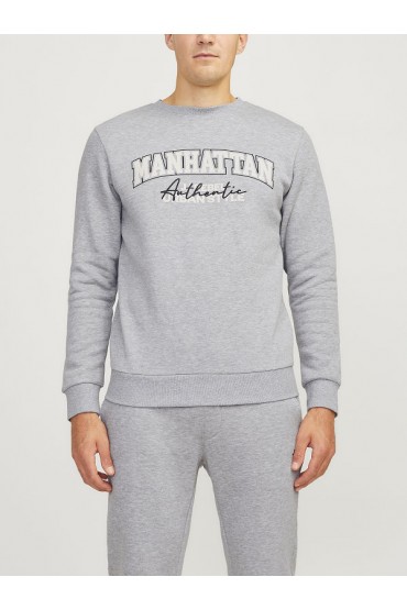 JREBNEWYORK SWEAT CREW NECK SN - ΓΚΡΙ