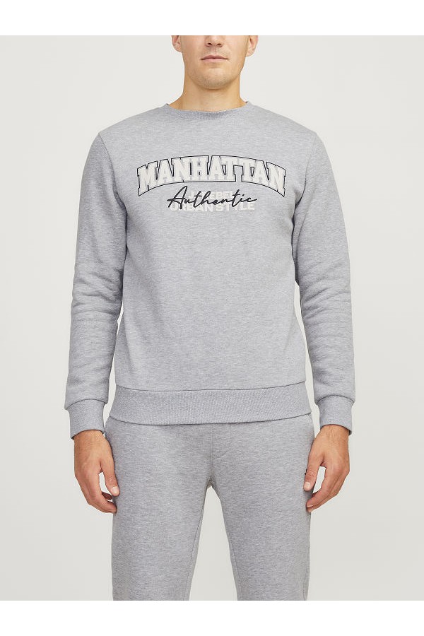 JREBNEWYORK SWEAT CREW NECK SN - ΓΚΡΙ