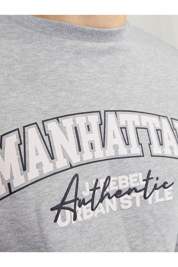 JREBNEWYORK SWEAT CREW NECK SN - ΓΚΡΙ
