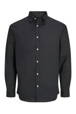 JREBGAVIN SOLID SHIRT LS NOOS - ΜΑΥΡΟ