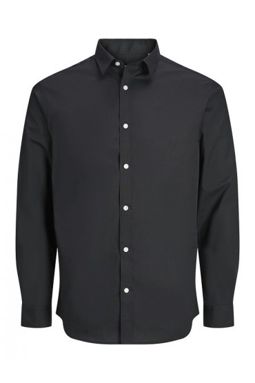 JREBGAVIN SOLID SHIRT LS NOOS - ΜΑΥΡΟ