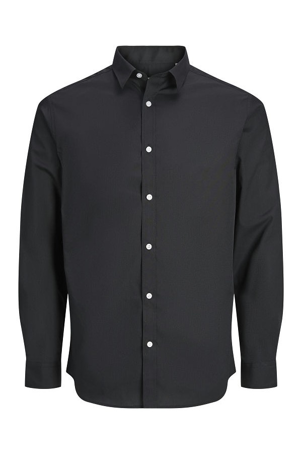 JREBGAVIN SOLID SHIRT LS NOOS - ΜΑΥΡΟ