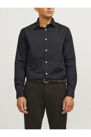 JREBGAVIN SOLID SHIRT LS NOOS - ΜΑΥΡΟ