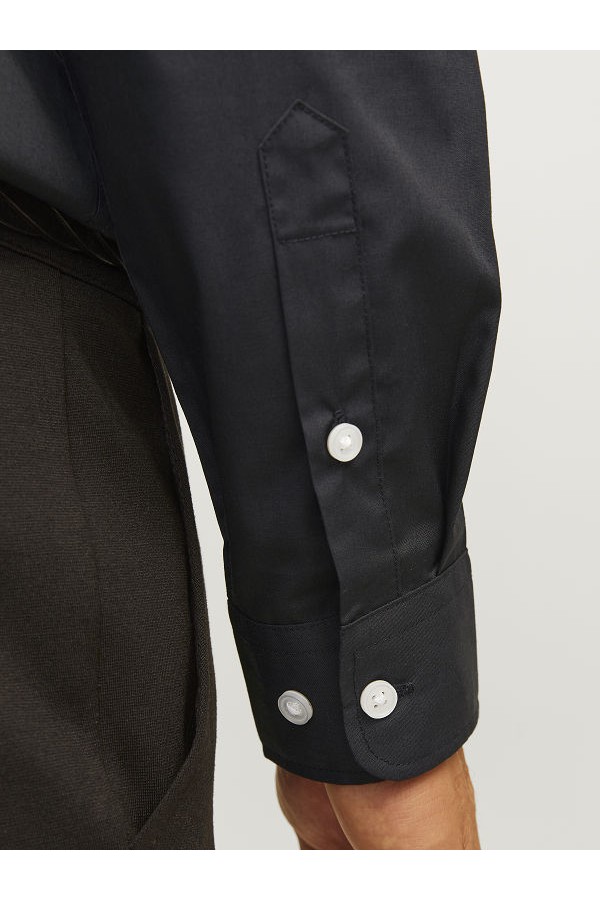 JREBGAVIN SOLID SHIRT LS NOOS - ΜΑΥΡΟ