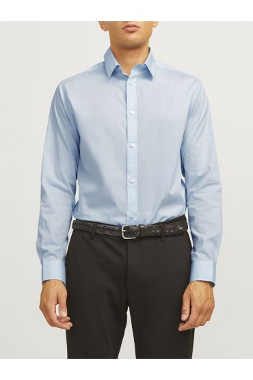 JREBGAVIN SOLID SHIRT LS NOOS - ΜΠΛΕ ΑΝΟΙΧΤΟ